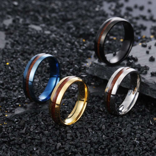 Mens Titanium Wood Inlay Design Wedding Band. Ring Size 6,7,8,9,10,11,12,13